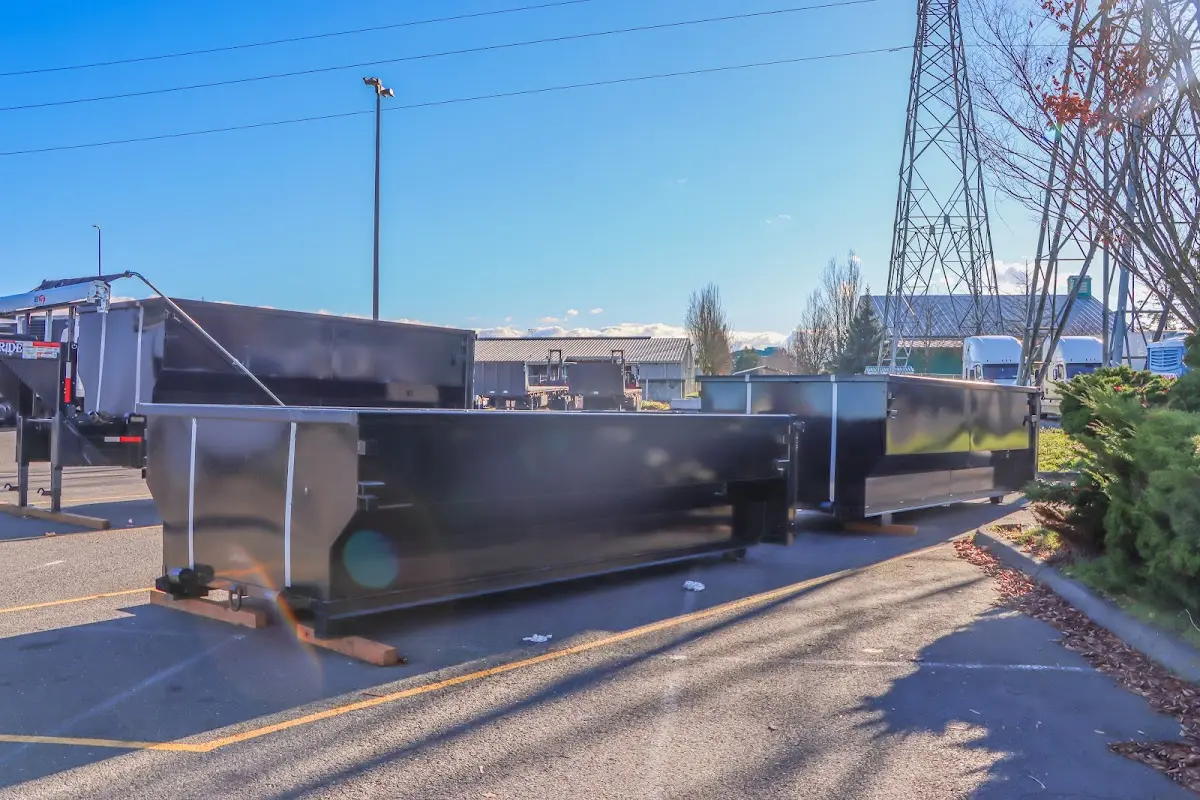 Roll-off dumpster ready for waste disposal at job site for Construction Dumpster Rental in Bernardsville